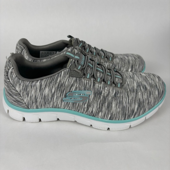 Skechers, Gray and Blue, Relaxed Fit, Slip-ins, Sneakers, Memory Foam Size 6.5 W - Picture 7 of 8